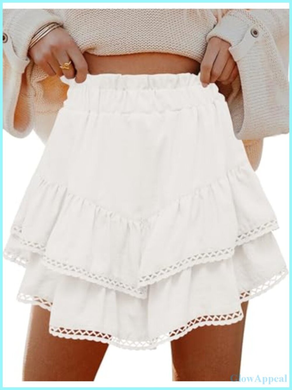 Women's Flowy Ruffle Tiered Skort with Shorts, Mini Length, Athletic Active